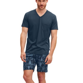 Calida Relax Streamline 1 Short Pyjamas Blå Mønster bomuld X-Large Herre