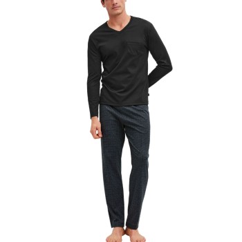 Calida Relax Streamline 5 Pyjama Sort/Grå bomuld XX-Large Herre