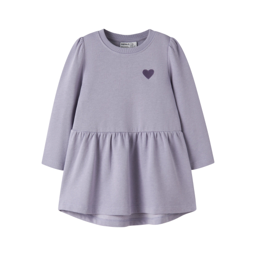 NAME IT Sweat Kjole Vima Heirloom Lilac Heart Embroidery