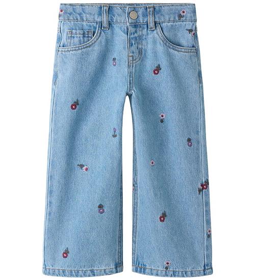 Name It Jeans - NmfRose - Wide - Medium Blue Denim/Flower EMB