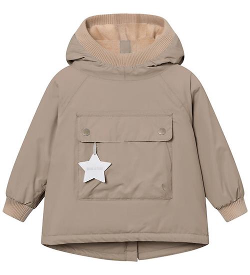 Mini A Ture Vinterjakke - MatBaby Wen Fleece Anorak - Grey Brown