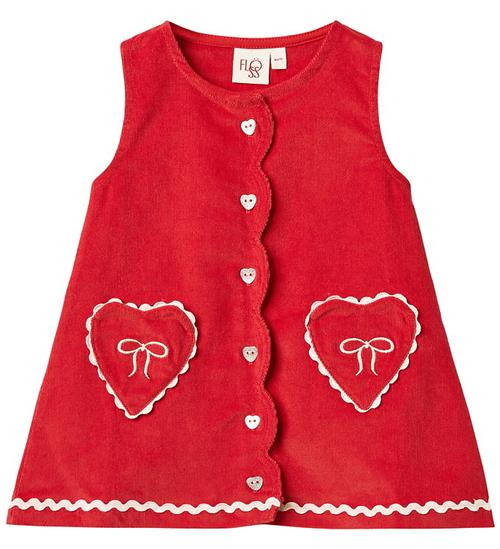 Flöss Kjole - Fløjl - Carol - Poppy Red