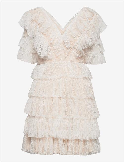 Malina | Sky V-Neck Frill Mini Lace Dress | XL