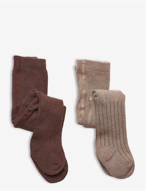 Minymo | Wool Stocking - Rib 2-Pack | 116-122