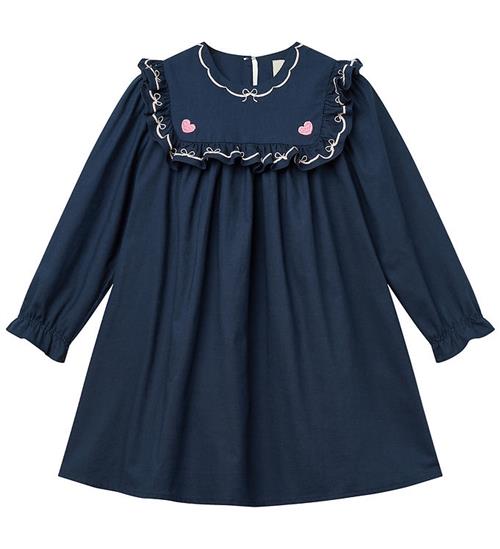 Copenhagen Colors Kjole - Navy m. Flæser/Broderi