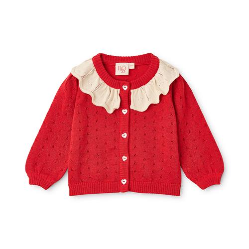 Flöss Dora Cardigan Poppy Red Glitter  Poppy Red Glitter 92 cm  Rød  92 cm  unisex