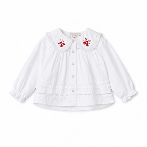 Flöss Adele Bluse White  White 116 cm  Hvid  116 cm  Piger