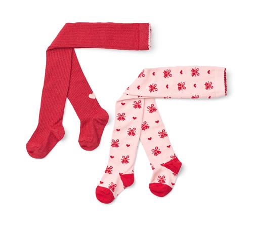 Flöss Vera Tights 2-pack Pink-Red Glitter Pink-Red Glitter  92/98 cm  Lyserød  92/98 cm  Piger