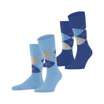 Burlington Strømper 2P Everyday Argyle socks Lyseblå Str 40/46 Dame