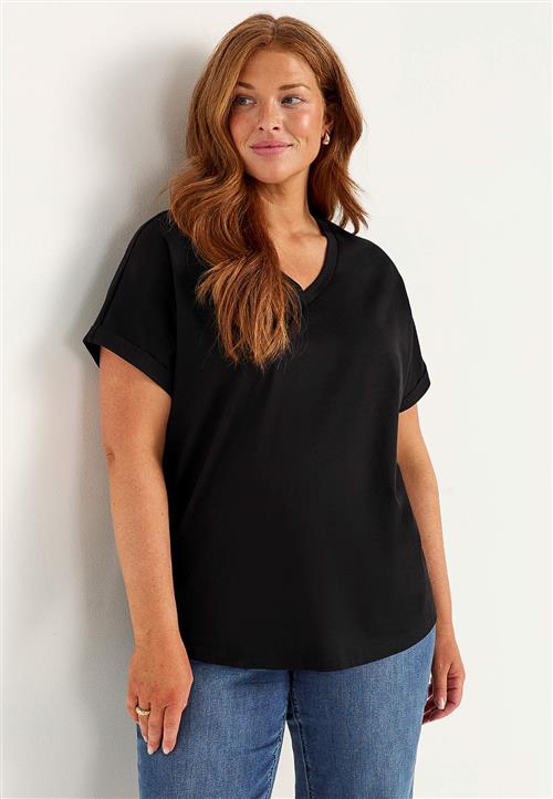 Cellbes of Sweden Jerseytop med korte, foldede ærmer