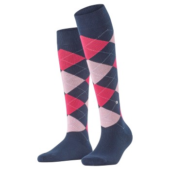 Burlington Strømper Queen Knee High Sock Blå/Rosa Str 36/41 Dame