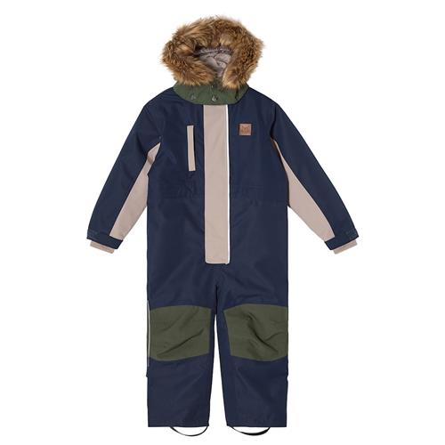 Kuling Svalbard Vinteroveralls Navy Forest Green Blocking  Navy/Forest Green Blocking-98 cm  Marineblå  98 cm  Drenge, Piger