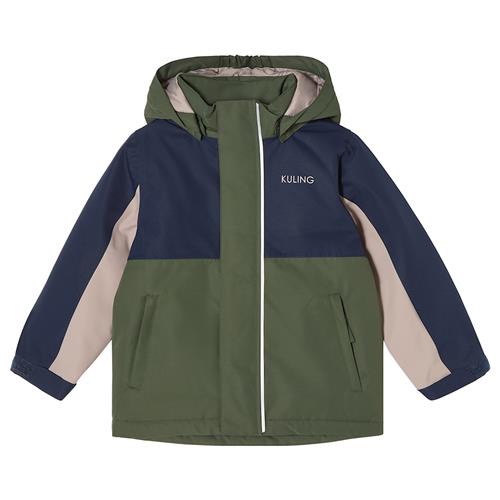 Kuling Sarek Vinterjakke Navy Forest Green Blocking  Navy/Forest Green Blocking-128 cm  Marineblå  128 cm  Drenge, Piger