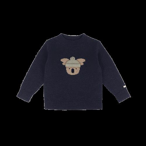 Donsje Amsterdam Denn Trøje I Merinould Blue Marine Melange  Blue Marine Melange-2-3 Y  Blå  2-3 år  Drenge, Piger