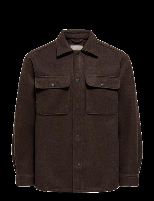 ONLY & SONS | Onsash Ovr Woolen Look Pkt Ls Shirt Noos | XL