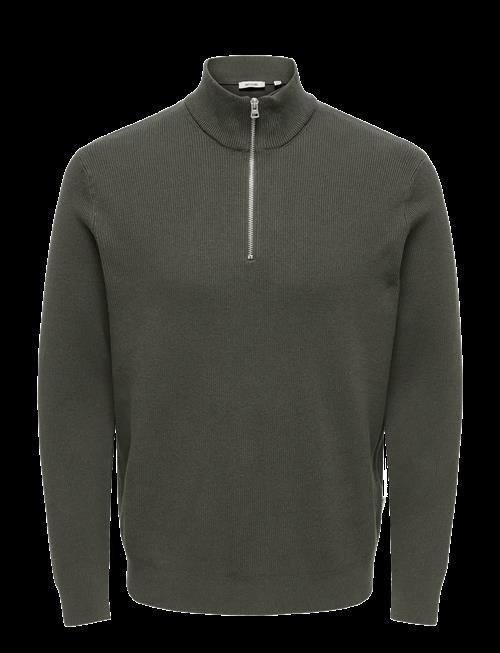 ONLY & SONS | Onsphil Reg 12 Struc Half Zip Knit Noos | M