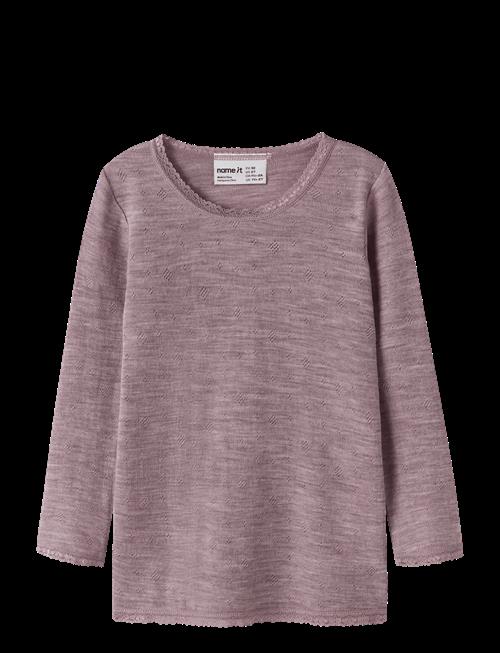 name it | Nmfwang Wool Needle Ls Top Solid Noos | 110