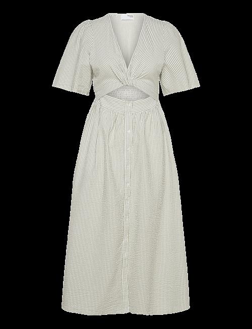 Selected | Slfvittoria Ss Striped Midi Shirt Dress | 34