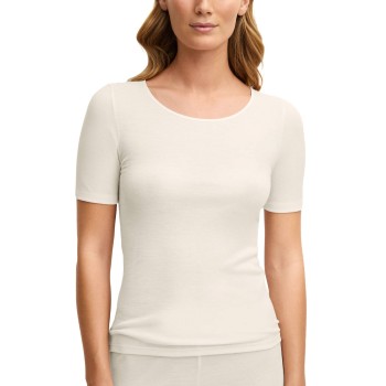 Calida True Confidence Ribbed Short Sleeve Shirt Perlhvid Medium Dame