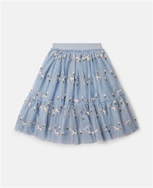 Stella McCartney Kids Skirt Blu Nebbia Embroyd. Blu Nebbia Embroyd. 6 Y  Blå  6 år  Piger