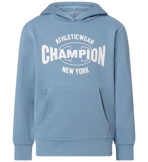 Champion Hættetrøje - Lyseblå m. Print