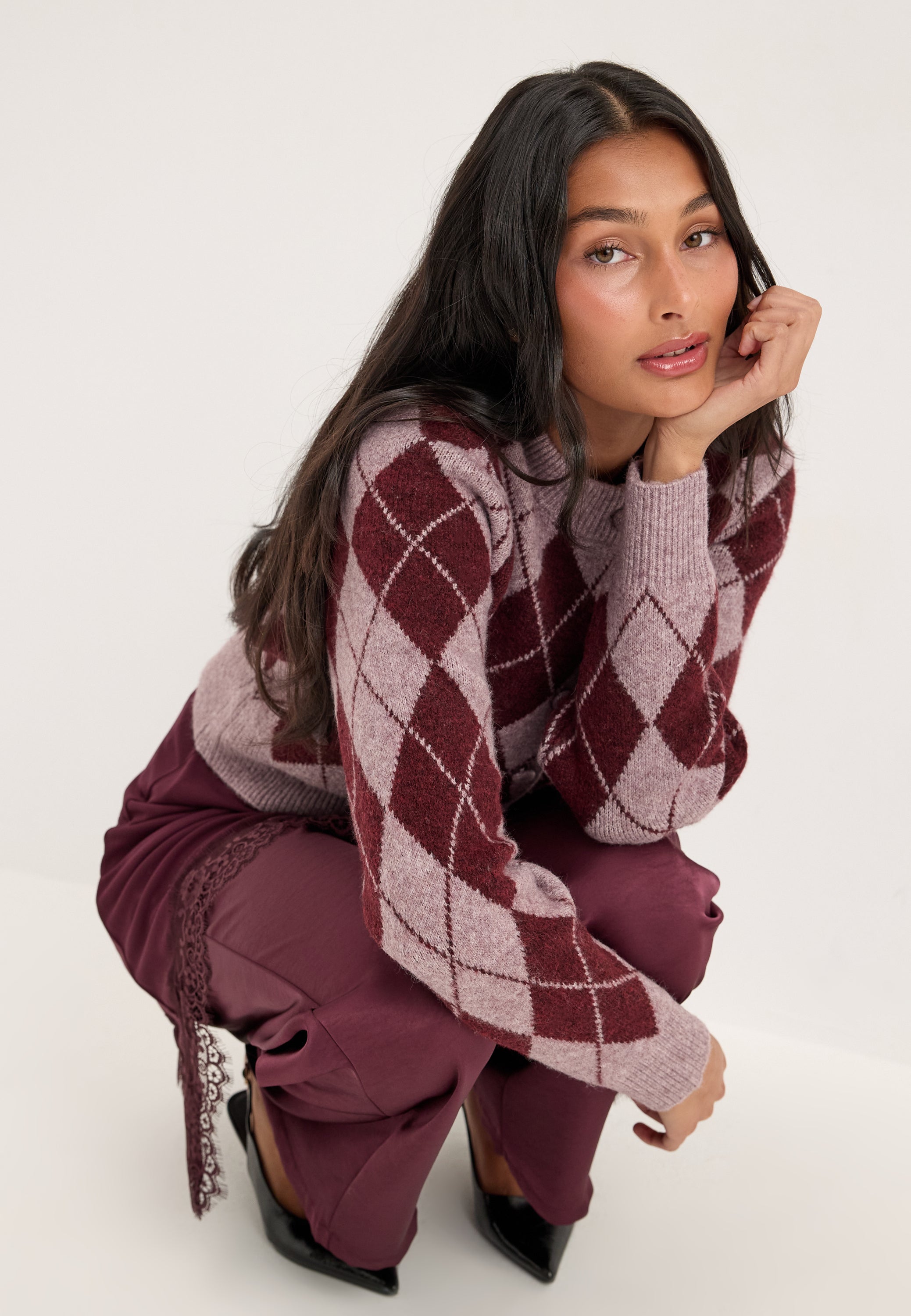 VERO MODA Vmhalo Ls O-neck Argyle Cardigan