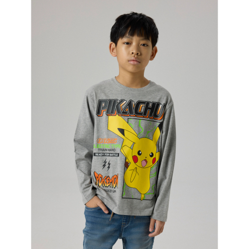 NAME IT Bluse Syx Pokemon Grey Melange