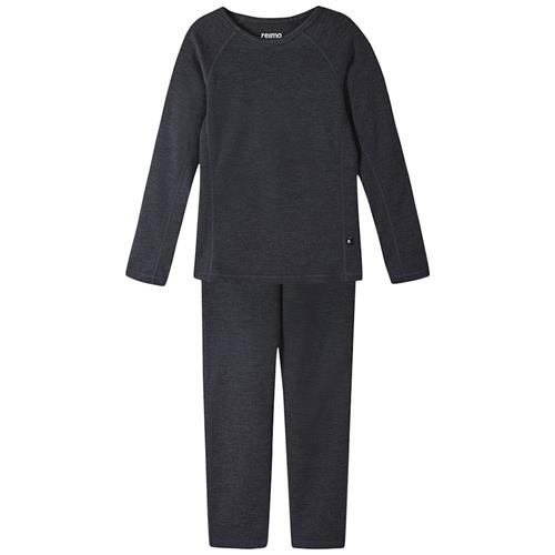 Reima Lani Termisk Basislag-sæt Sort   Black Melange 130 cm  Sort  130 cm  Drenge, Piger