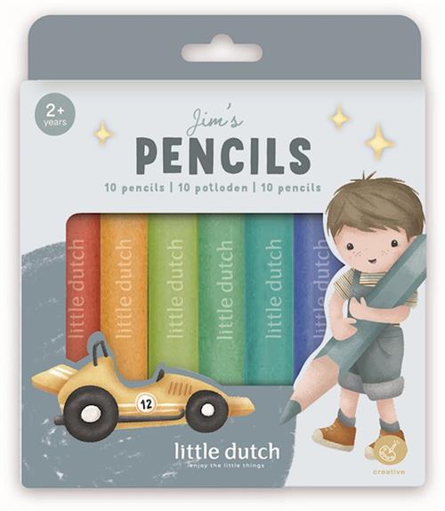 Little Dutch Træblyanter Jim  Jim-OS  Blå  One Size 3+ Years Drenge, Piger