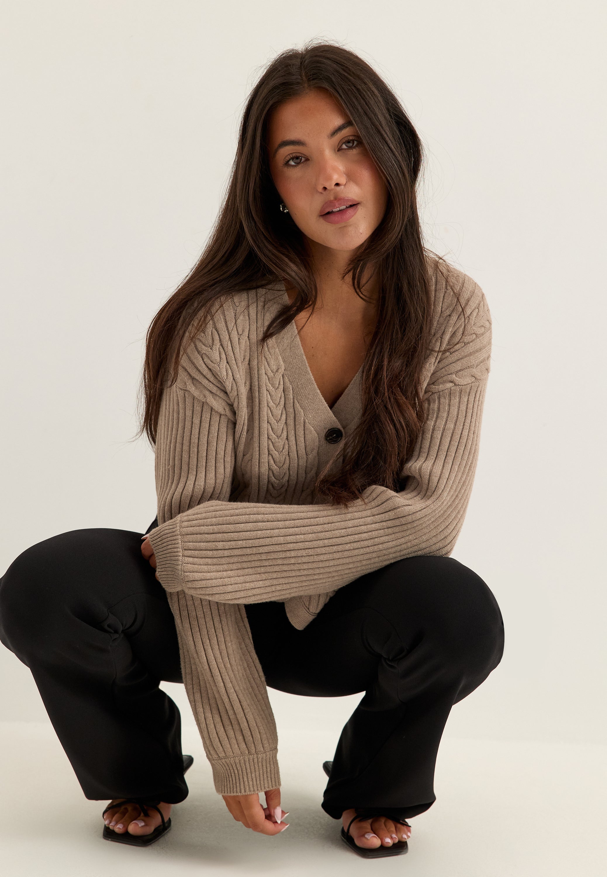 BUBBLEROOM Cable Knit Cardigan