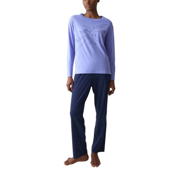 Triumph PK LSL 08 Long Sleeve Pyjama Set Blå bomuld 36 Dame