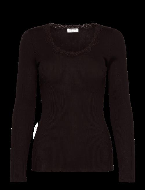 Rosemunde | Rwbabette Silk Ls U-Neck Lace T-Shirt | M