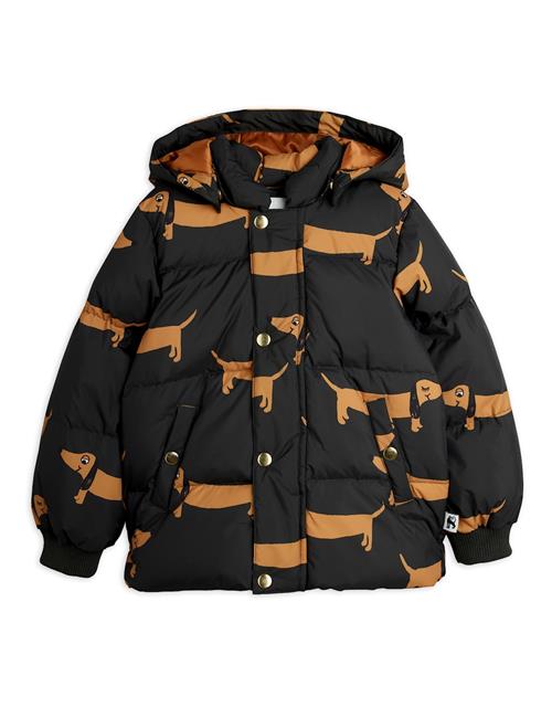Mini Rodini Dog Pufferjakke Med Hætte Black  Black 92/98 cm  Sort  92/98 cm  Drenge, Piger