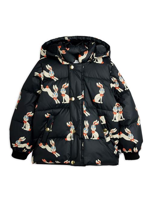 Mini Rodini Rabbit Pufferjakke Med Hætte Black  Black 92/98 cm  Sort  92/98 cm  Drenge, Piger