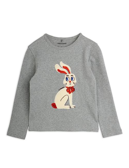 Mini Rodini Rabbit Langærmet Bluse Grey Melange  Grey Melange 116/122 cm  Grå  116/122 cm  Drenge, Piger