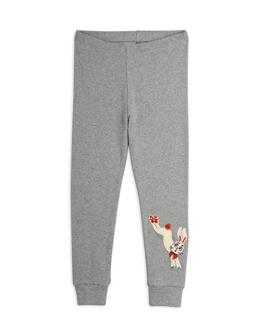 Mini Rodini Rabbit Leggings Grey Melange  Grey Melange 116/122 cm  Grå  116/122 cm  Drenge, Piger