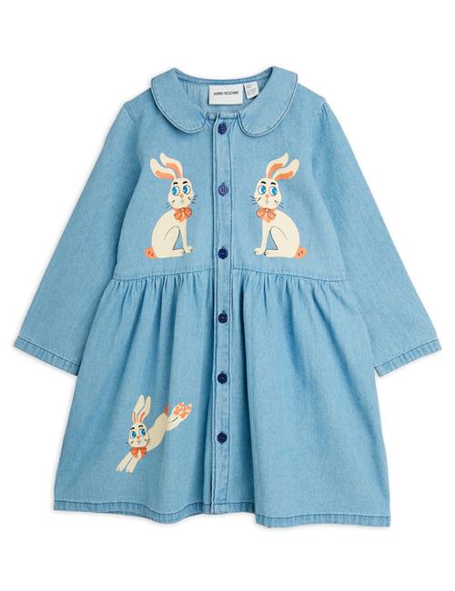 Mini Rodini Lw Denim Rabbit Sp Kjole Blue  Blue 80/86 cm  Blå  80/86 cm  Drenge