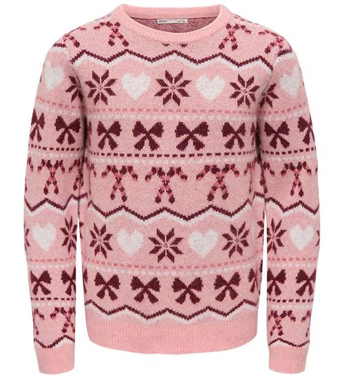 Kids Only Bluse - Strik - KogSnowflake - Rose Elegance/Snowflake