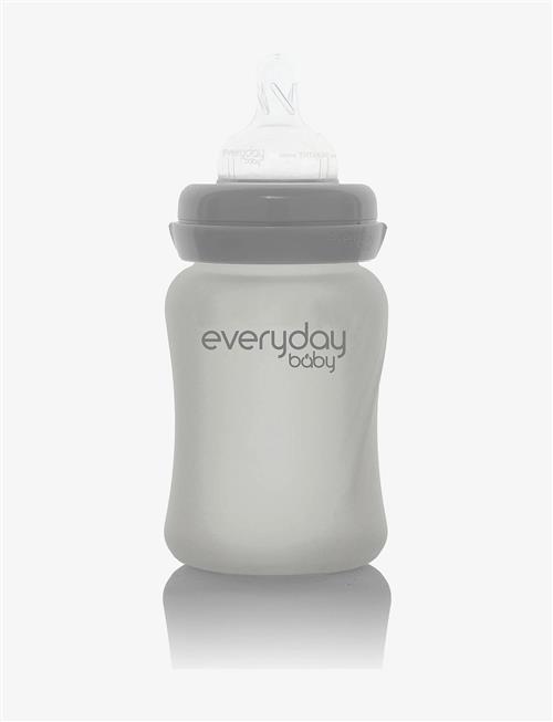 Everyday Baby | Glass Baby Bottle Healthy + Quiet Grey 150Ml | 150 ml