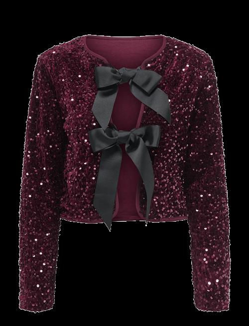 ONLY | Onlanika Sequins Ls Bow Top Wvn Cs | XL