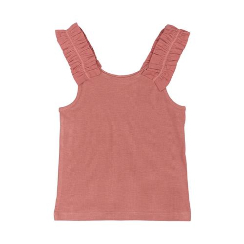 The New Lotus Ribbet Top Med Flæser Old Rose Old Rose 5-6 Y  Lyserød  5-6 år  Piger