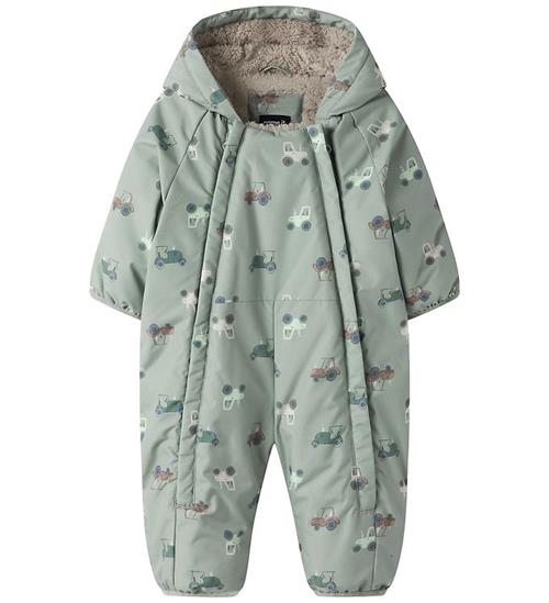 Name It Flyverdragt - NbmSnow05 - Iceberg Green m. Print