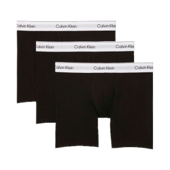 Calvin Klein 3P Icon Cotton Boxer Briefs Sort/Hvid bomuld Medium Herre