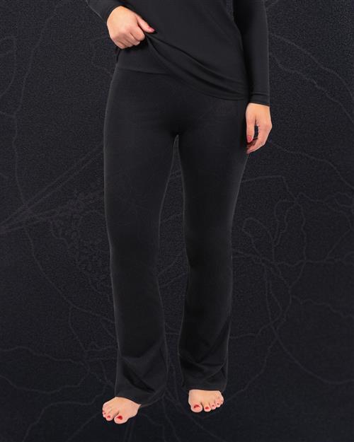 Maya Black Botanical Flared Leggings