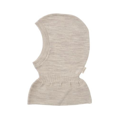 Copenhagen Colors Lt. Knitted Merino Balaclava with Frill  Pale Cream Melange Pale Cream Melange 53/54 cm  Creme  53/54 cm  Drenge, Piger