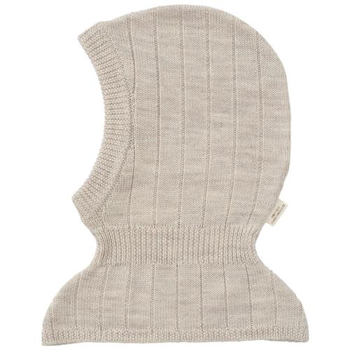 Copenhagen Colors Rib Knitted Balaclava In Merino Wool  Pale Cream Melange 53/54 cm Uld Creme  53/54 cm  Drenge, Piger