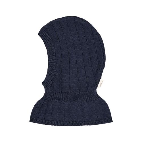 Copenhagen Colors Rib Knitted Balaclava In Merino Wool  Navy Navy 44/46 cm Uld Marineblå  44/46 cm  Drenge, Piger