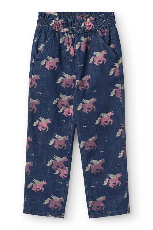 Copenhagen Colors Unicorn Denim Jeans Frill At Waist Dark Unicorn Wash-134 cm  Blå  134 cm  Piger