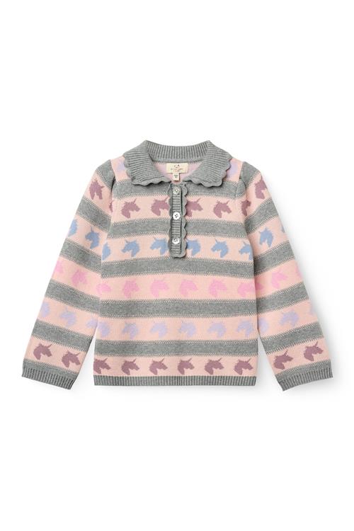 Copenhagen Colors Unicorn Pattern Ls. Blouse W. Collar Unicorn-110 cm  Lyserød  110 cm  Piger