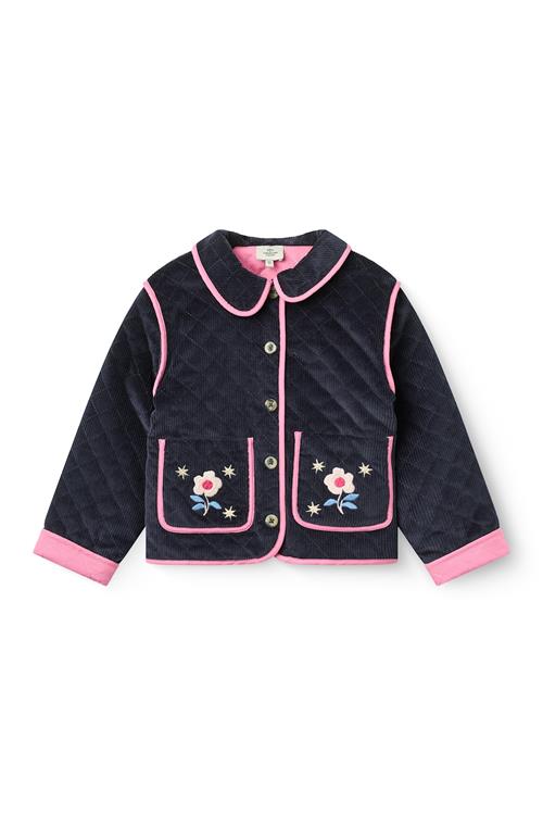 Copenhagen Colors Quilted Corduroy Jacket W. Embroidery Navy-116 cm  Marineblå  116 cm  Piger
